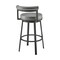 Armen Living Neura Swivel Counter or Bar Stool in Black Finish with Gray Faux Leather 840254333499 - alternate 6